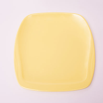 Bright Designs Melamine Square Dinner Plate 
Set of 6 (L 26cm W 26cm) Yellow