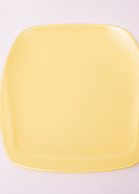 Bright Designs Melamine Square Dinner Plate 
Set of 6 (L 26cm W 26cm) Yellow