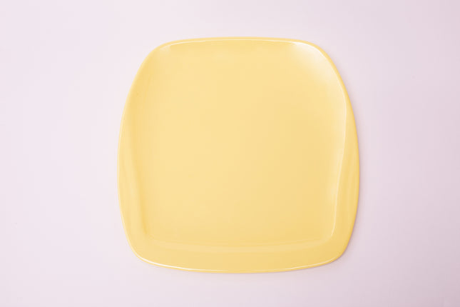 Bright Designs Melamine Square Dinner Plate 
Set of 6 (L 26cm W 26cm) Yellow