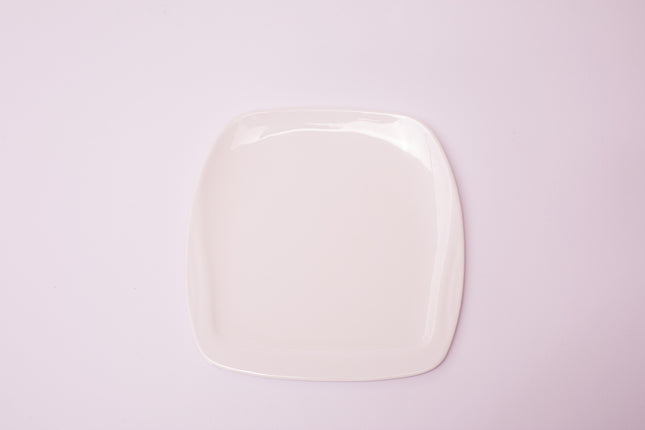 Bright Designs Melamine Side Plate 
Set of 6 (L 22cm W 22cm) White