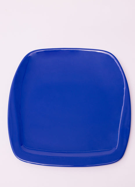 Bright Designs Melamine Side Plate 
Set of 6 (L 22cm W 22cm) Royal Blue