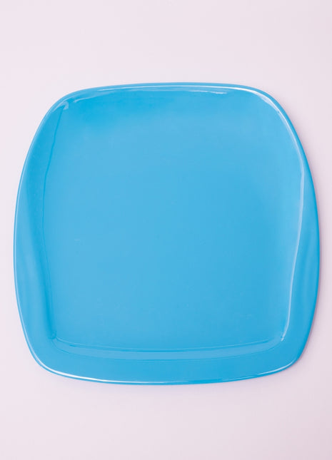 Bright Designs Melamine Side Plate 
Set of 6 (L 22cm W 22cm) Light Blue