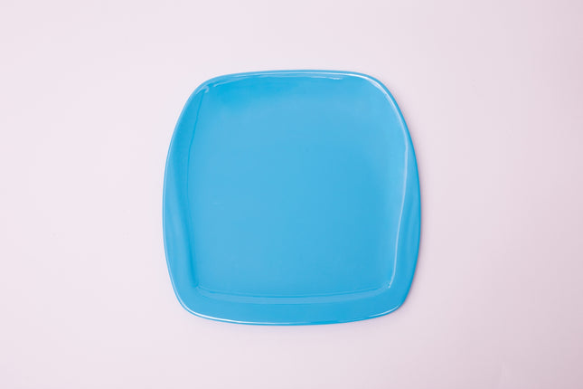 Bright Designs Melamine Side Plate 
Set of 6 (L 22cm W 22cm) Light Blue