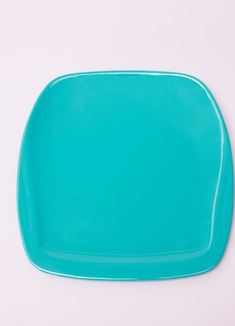 Bright Designs Melamine Side Plate 
Set of 6 (L 22cm W 22cm) Teal