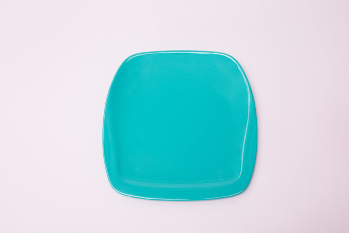 Bright Designs Melamine Side Plate 
Set of 6 (L 22cm W 22cm) Teal