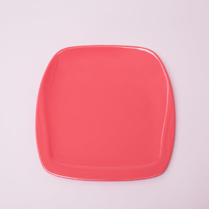 Bright Designs Melamine Side Plate 
Set of 6 (L 22cm W 22cm) Coral