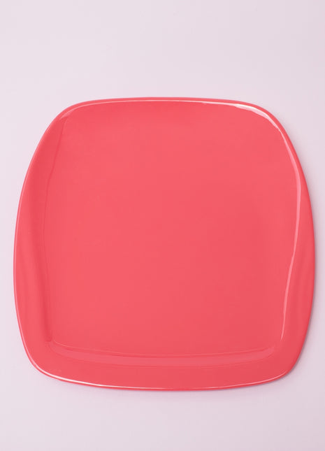 Bright Designs Melamine Side Plate 
Set of 6 (L 22cm W 22cm) Coral