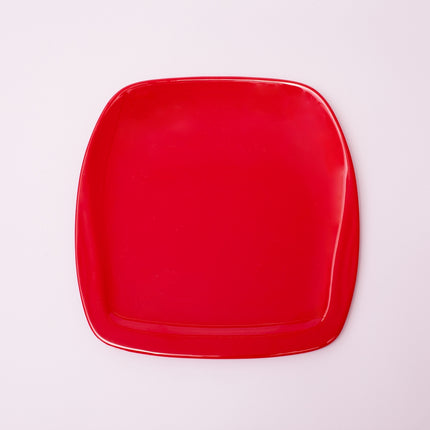 Bright Designs Melamine Side Plate 
Set of 6 (L 22cm W 22cm) Red