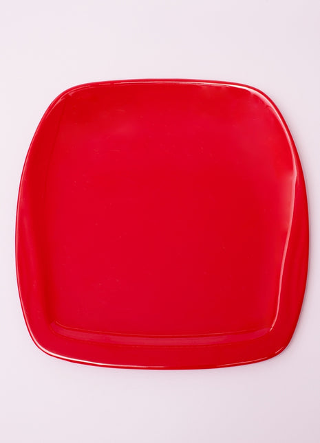 Bright Designs Melamine Side Plate 
Set of 6 (L 22cm W 22cm) Red