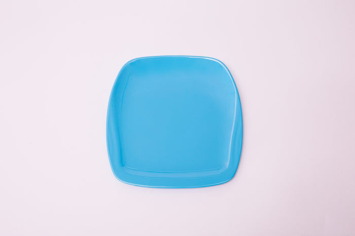 Bright Designs Melamine Small Plate 
Set of 6 (L 18cm W 18cm) Light Blue