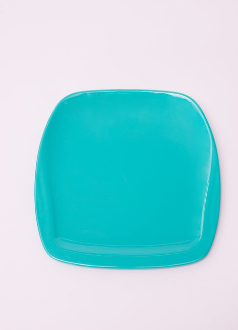 Bright Designs Melamine Small Plate 
Set of 6 (L 18cm W 18cm) Teal