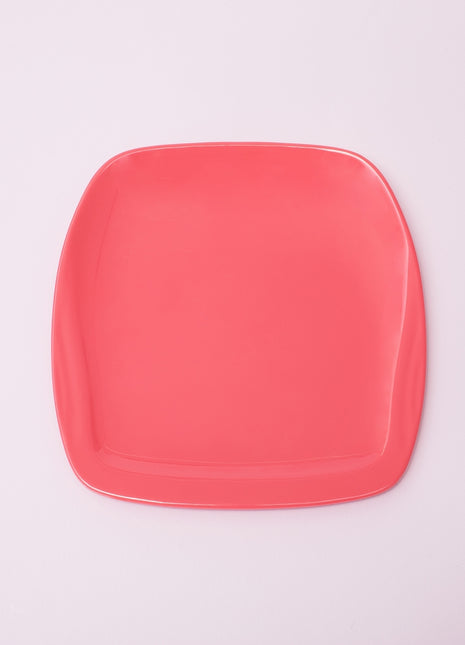 Bright Designs Melamine Small Plate 
Set of 6 (L 18cm W 18cm) Coral