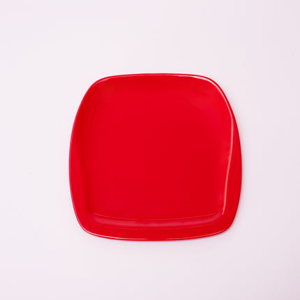Bright Designs Melamine Small Plate 
Set of 6 (L 18cm W 18cm) Red
