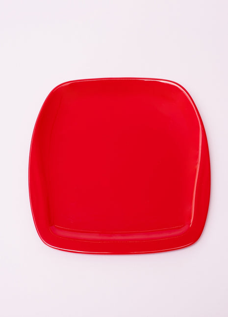 Bright Designs Melamine Small Plate 
Set of 6 (L 18cm W 18cm) Red