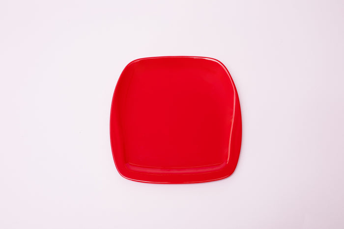 Bright Designs Melamine Small Plate 
Set of 6 (L 18cm W 18cm) Red