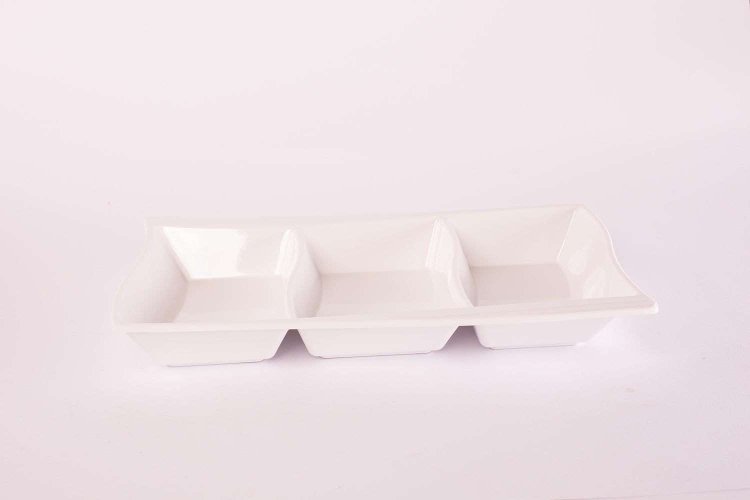 Bright Designs Melamine Savoury Tray 
Set of 2 (L 30cm W 19cm H 3cm) White