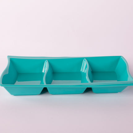 Bright Designs Melamine Savoury Tray 
Set of 2 (L 30cm W 19cm H 3cm) Teal