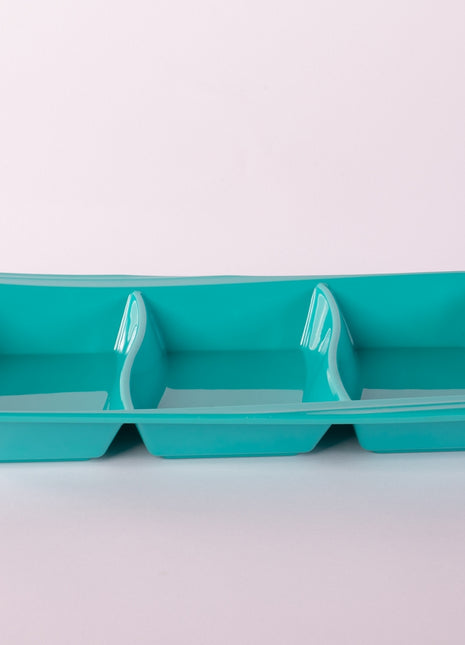 Bright Designs Melamine Savoury Tray 
Set of 2 (L 30cm W 19cm H 3cm) Teal