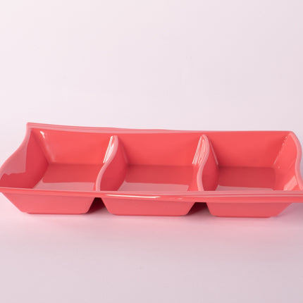 Bright Designs Melamine Savoury Tray 
Set of 2 (L 30cm W 19cm H 3cm) Coral