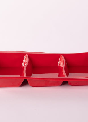 Bright Designs Melamine Savoury Tray 
Set of 2 (L 30cm W 19cm H 3cm) Red