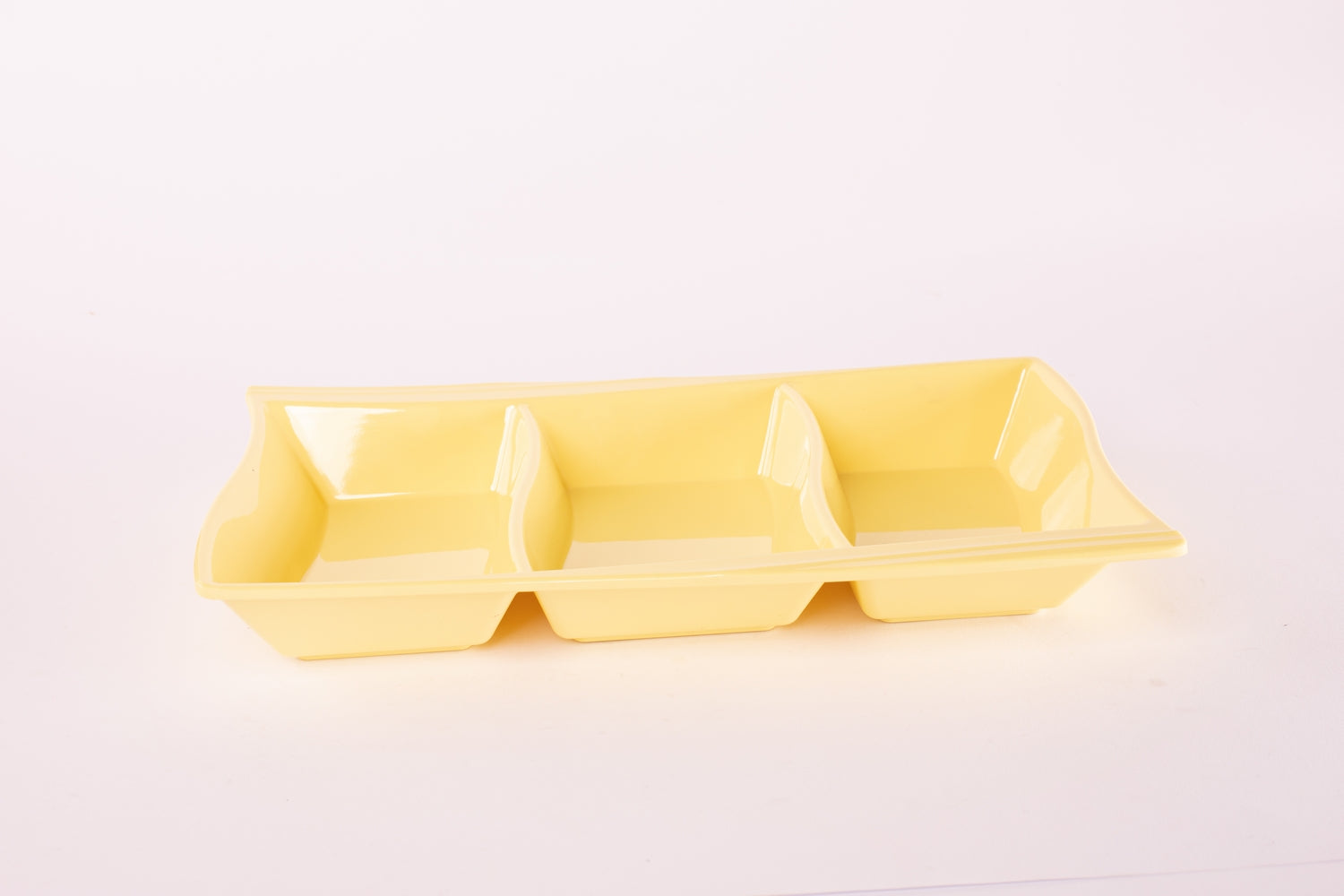 Bright Designs Melamine Savoury Tray 
Set of 2 (L 30cm W 19cm H 3cm) Yellow