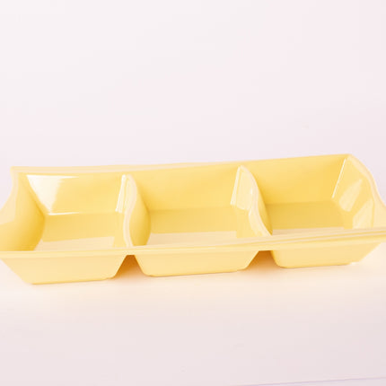 Bright Designs Melamine Savoury Tray 
Set of 2 (L 30cm W 19cm H 3cm) Yellow