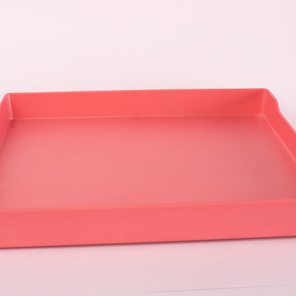 Bright Designs Melamine Matt Square Tray 
Set of 1 (L 38cm W 38cm) Coral
