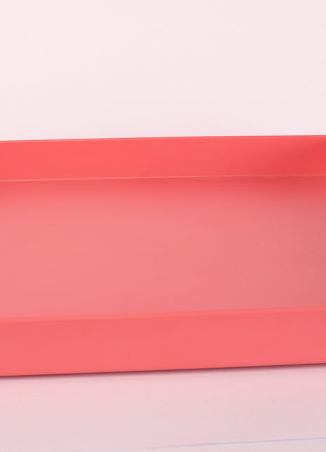 Bright Designs Melamine Matt Square Tray 
Set of 1 (L 38cm W 38cm) Coral