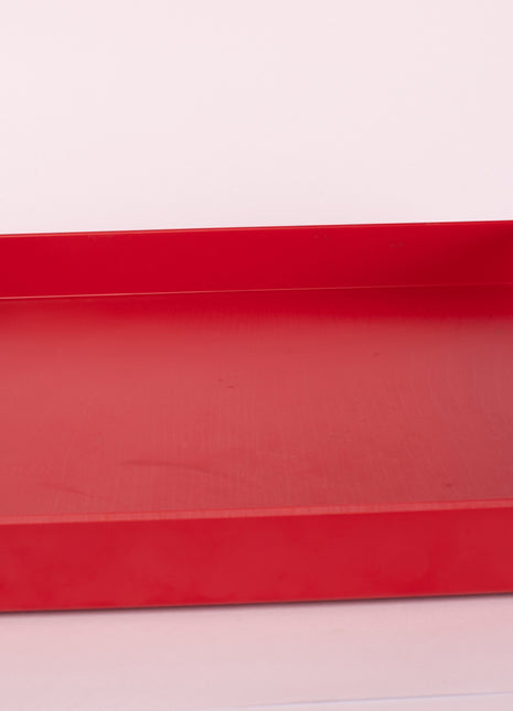 Bright Designs Melamine Matt Square Tray 
Set of 1 (L 38cm W 38cm) Red