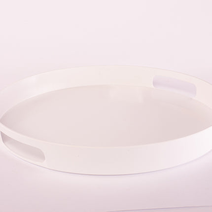 Bright Designs Melamine Round Tray 
Set of 1 (D 38cm) White