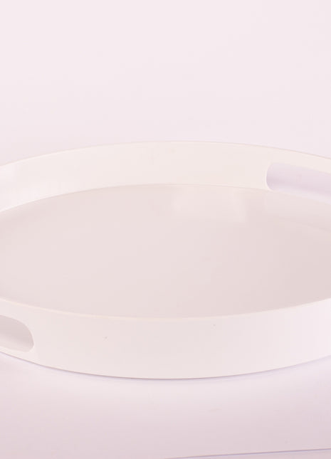 Bright Designs Melamine Round Tray 
Set of 1 (D 38cm) White