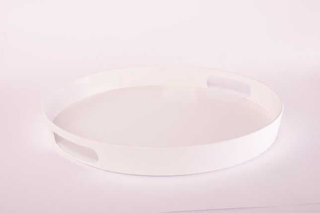Bright Designs Melamine Round Tray 
Set of 1 (D 38cm) White