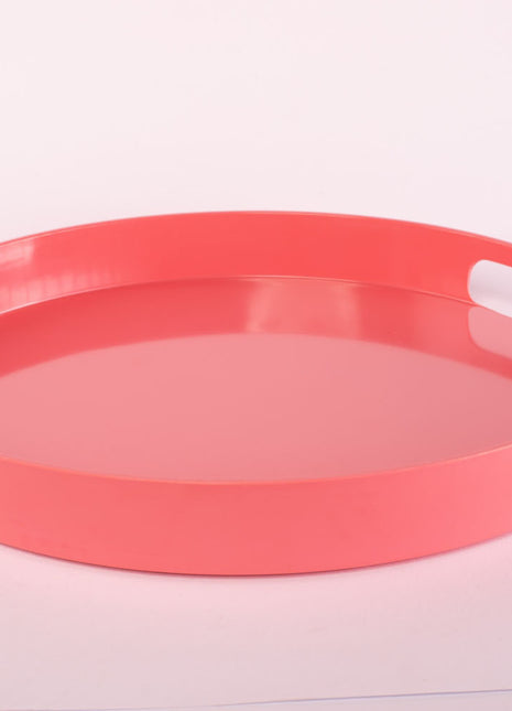 Bright Designs Melamine Round Tray 
Set of 1 (D 38cm) Coral