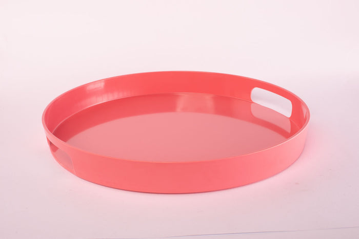 Bright Designs Melamine Round Tray 
Set of 1 (D 38cm) Coral