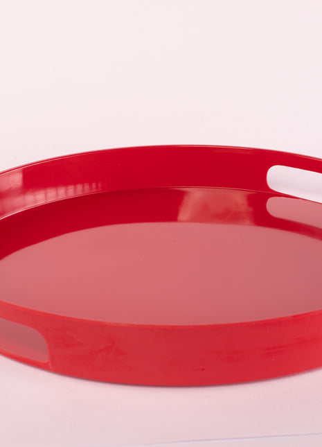 Bright Designs Melamine Round Tray 
Set of 1 (D 38cm) Red
