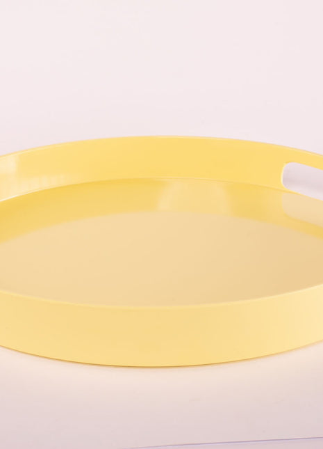 Bright Designs Melamine Round Tray 
Set of 1 (D 38cm) Yellow