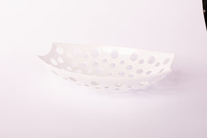 Bright Designs Melamine Fruit Basket 
Set of 1 (L 33cm W 22cm H 9cm) White