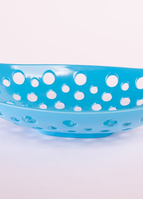 Bright Designs Melamine Fruit Basket 
Set of 1 (L 33cm W 22cm H 9cm) Light Blue