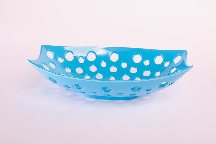 Bright Designs Melamine Fruit Basket 
Set of 1 (L 33cm W 22cm H 9cm) Light Blue