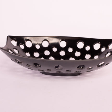 Bright Designs Melamine Fruit Basket 
Set of 1 (L 33cm W 22cm H 9cm) Black