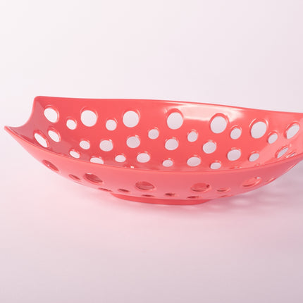 Bright Designs Melamine Fruit Basket 
Set of 1 (L 33cm W 22cm H 9cm) Coral