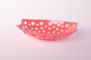 Bright Designs Melamine Fruit Basket 
Set of 1 (L 33cm W 22cm H 9cm) Coral