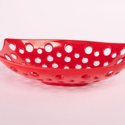 Bright Designs Melamine Fruit Basket 
Set of 1 (L 33cm W 22cm H 9cm) Red