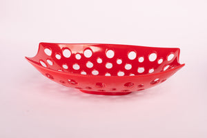 Bright Designs Melamine Fruit Basket 
Set of 1 (L 33cm W 22cm H 9cm) Red