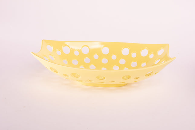 Bright Designs Melamine Fruit Basket 
Set of 1 (L 33cm W 22cm H 9cm) Yellow