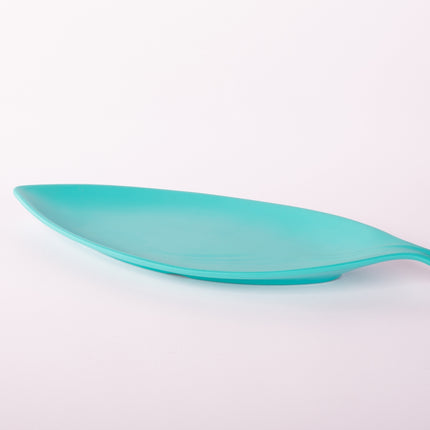 Bright Designs Melamine Matt Leaf Serving Plate 
Set of 2 (L 36cm W 15cm) Teal