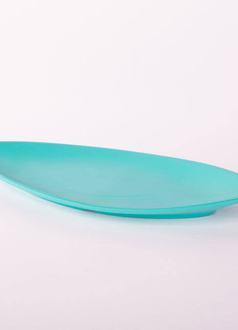 Bright Designs Melamine Matt Leaf Serving Plate 
Set of 2 (L 36cm W 15cm) Teal