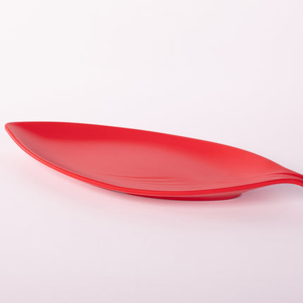 Bright Designs Melamine Matt Leaf Serving Plate 
Set of 2 (L 36cm W 15cm) Red