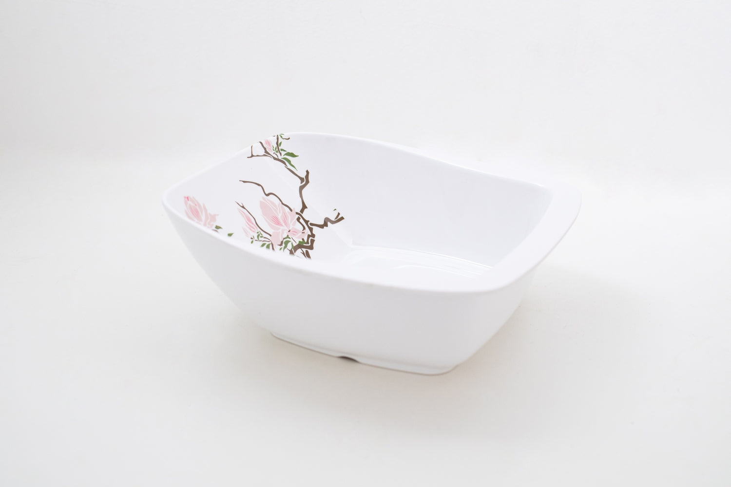 Bright Designs Melamine Serving Bowl with Serving Spoon and Fork 
Set of 1 (L 26cm W 26cm H 9cm) Cherry Blossom