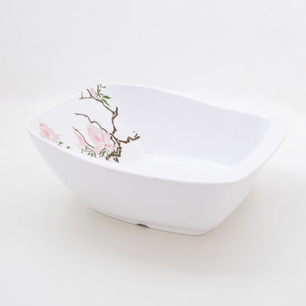 Bright Designs Melamine Serving Bowl with Serving Spoon and Fork 
Set of 1 (L 26cm W 26cm H 9cm) Cherry Blossom